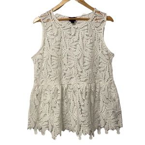 Worthington Lace Peplum Sleeveless Top
